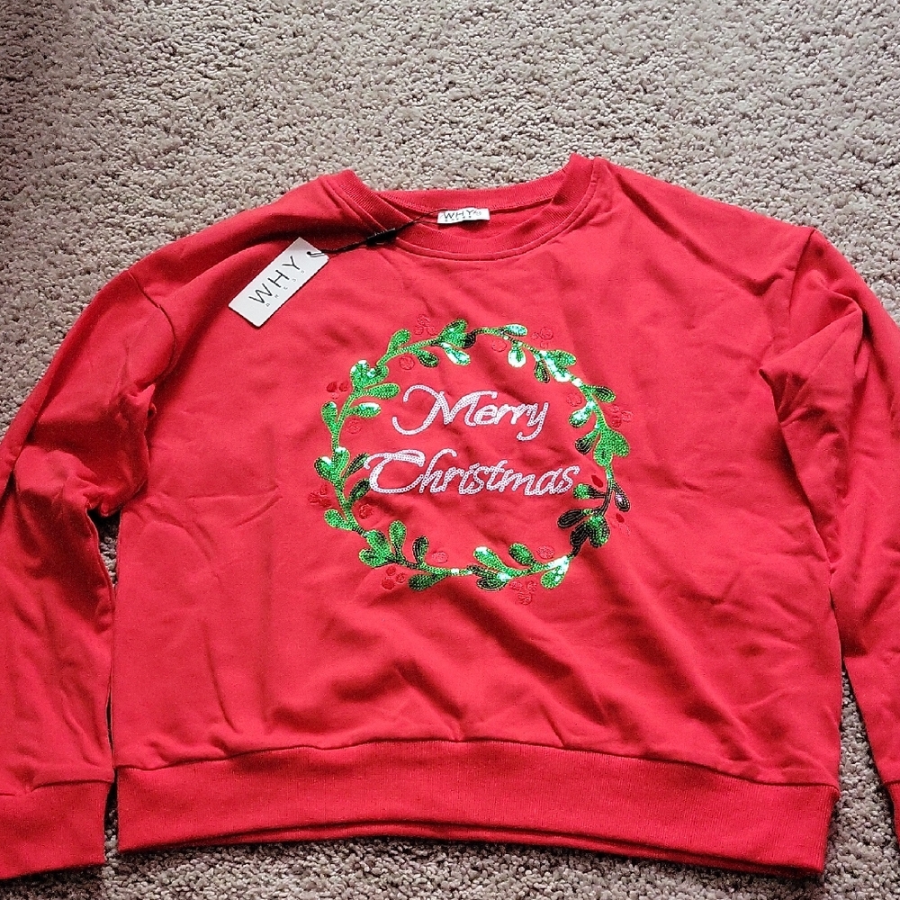 WHY DRESS Merry Christmas Red Sweatshirt